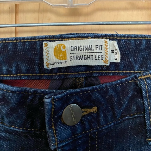 Carhartt Plaid Lined Women’s Jeans Like NEW - Picture 4 of 11